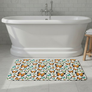 Summer butterflies bath mat
