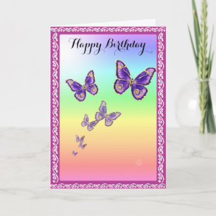Summer Butterflies.Happy Birthday Card