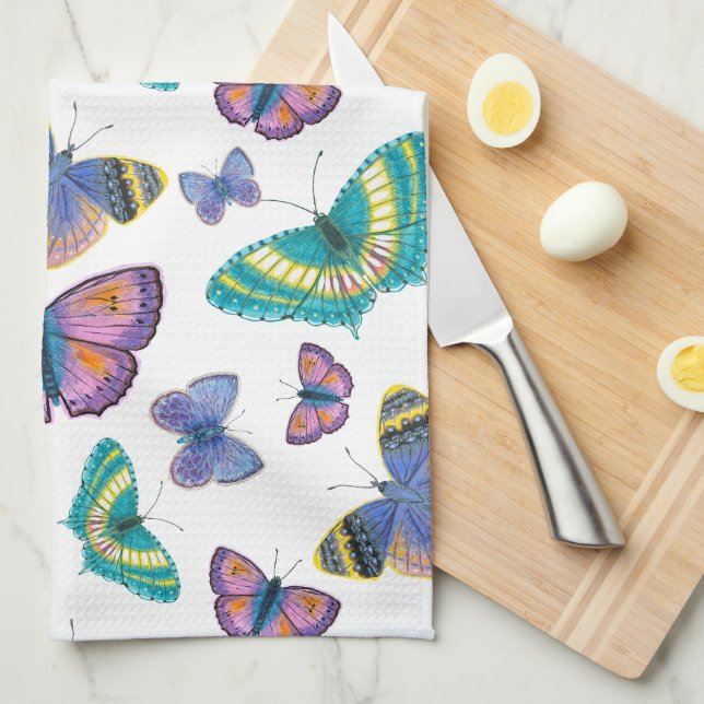 Summer Butterflies Kitchen Towel (Quarter Fold)
