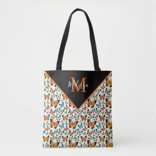 Summer butterflies personalized tote bag