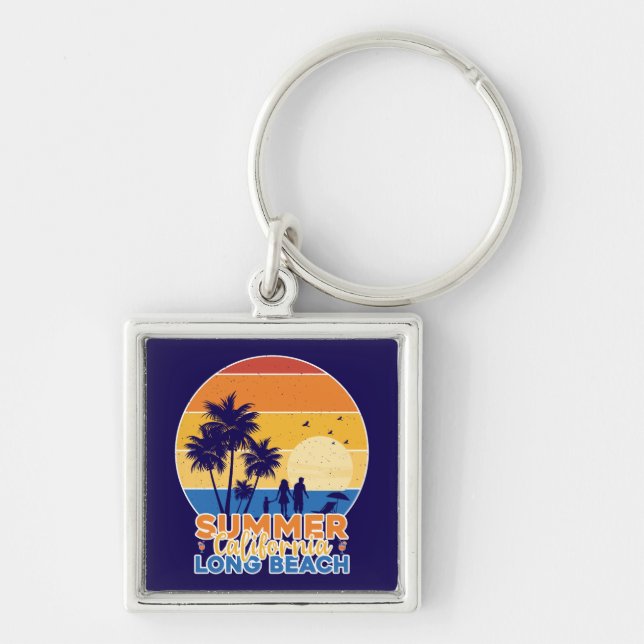 Summer California Long Beach-66594 Keychain (Front)