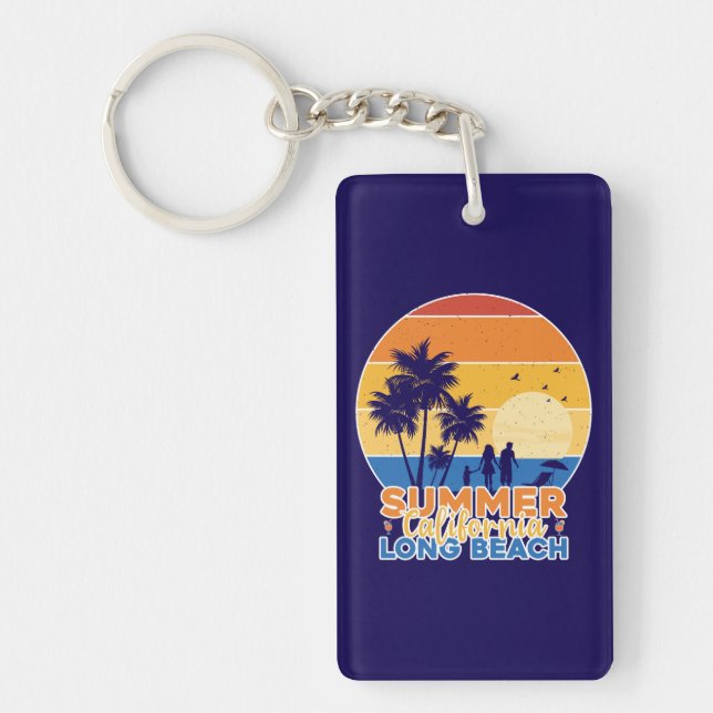 Summer California Long Beach-66594 Keychain (Front)