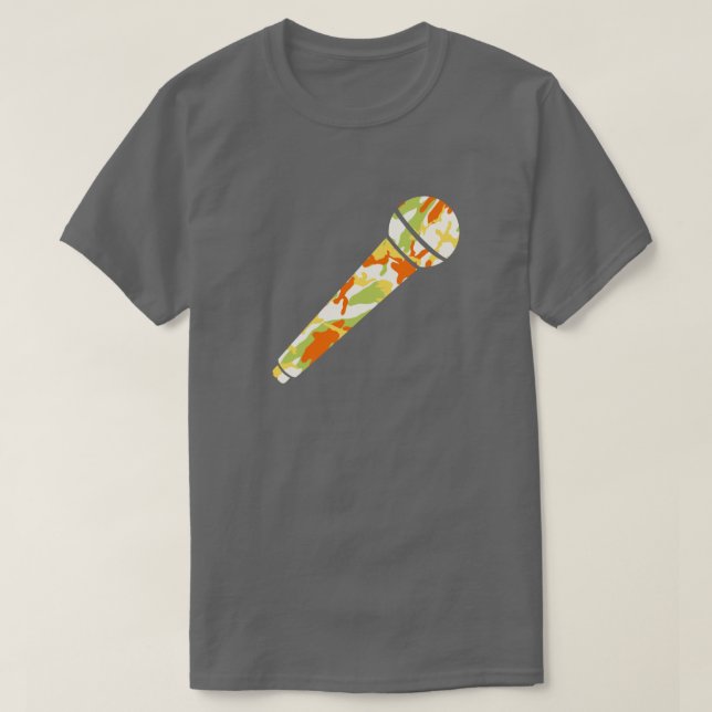 Summer Camo Pattern Microphone T-Shirt (Design Front)