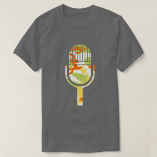 Summer Camo Pattern Vintage Mic T-Shirt