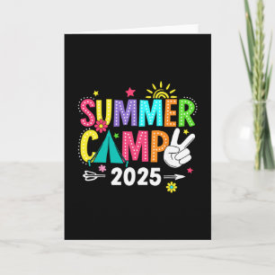 Summer Camp 2025 Camping Campfire Summer Vacation  Card