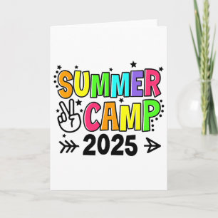 Summer Camp 2025 Camping Campfire Summer Vacation  Card