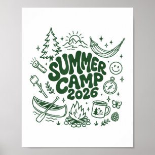 Summer Camp 2026 Kids Nature Explorer Camping Adve Poster
