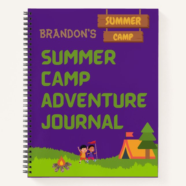 Summer Camp Adventure Journal Personalize w/ Name (Front)