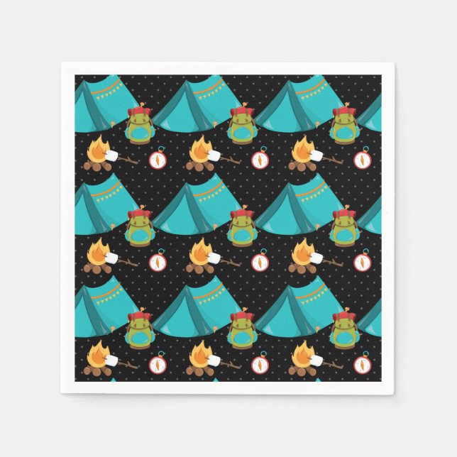 Summer Camp - choose your background colour Napkin (Front)