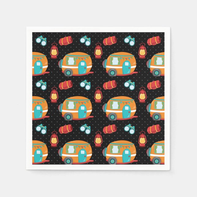 Summer Camp - choose your background colour Napkin (Front)