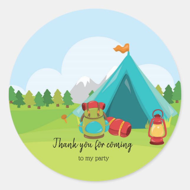 Summer Camp Classic Round Sticker (Front)