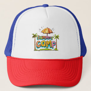 Summer Camp - Colorful Summer Camp Sign Trucker Hat