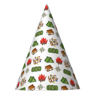 Summer Camp Compass Campfire S'mores Tent Trailmix Party Hat