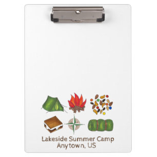 Summer Camp Counsellor Smores Campfire Tent Compas Clipboard