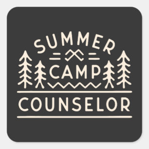 Summer camp counsellor staff forest aesthetic square sticker