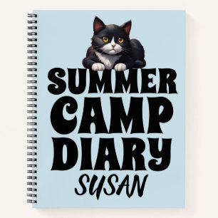 SUMMER CAMP DIARY CAT PERSONALIZED NOTEBOOK