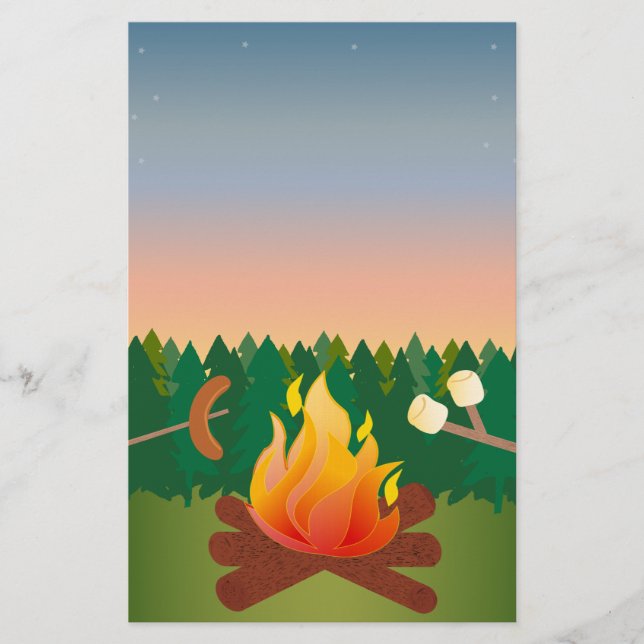 Summer Camp Fire Hot Dogs and S'mores Flyer (Front)
