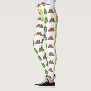 Summer Camp Mountain Tree Sun Camping Outdoors Leggings