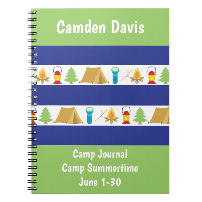 Summer Camp Personalized Journal Notebook (Front)