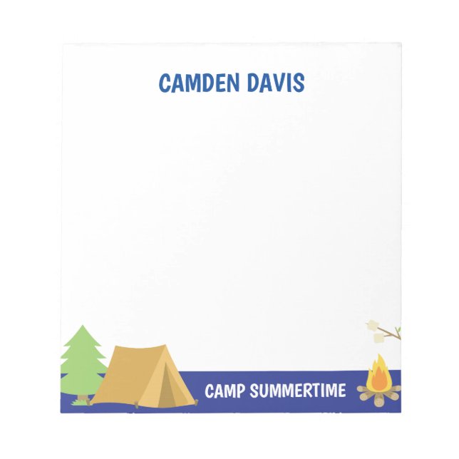 Summer Camp Personalized Notepad (Front)