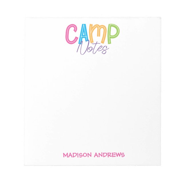Summer Camp Personalized Notepad (Front)