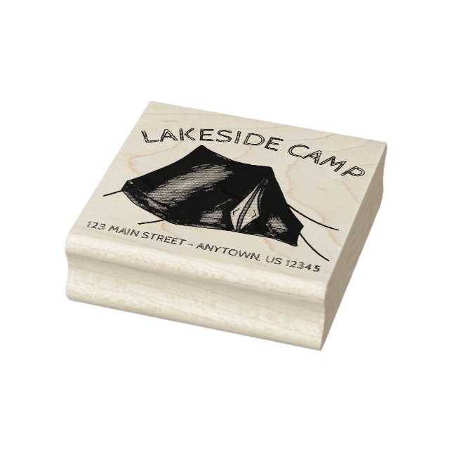 Summer Camp Tent Campground Outdoors Address Rubber Stamp (Stamp)