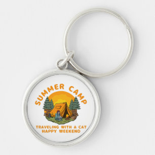 Summer camp traveling with a cat keychain