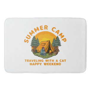 Summer camp  travelling with a cat  bath mat