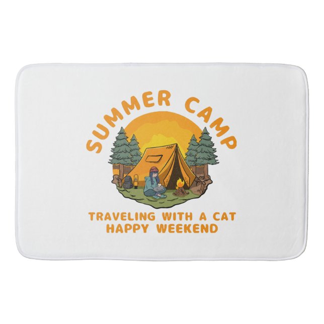 Summer camp  travelling with a cat  bath mat (Front)