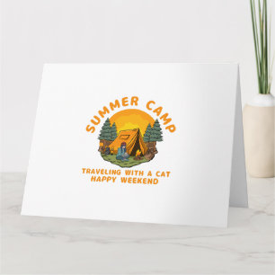 Summer camp  travelling with a cat  card