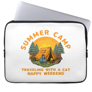Summer camp travelling with a cat laptop sleeve