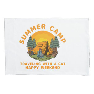 Summer camp  travelling with a cat  pillowcase