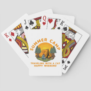 Summer camp  travelling with a cat  playing cards