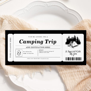 Summer Camping Trip Voucher Certificate Invitation