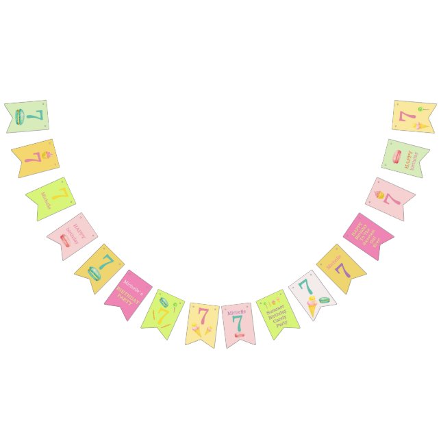 Summer Candy Birthday Party Bunting Flags (All)