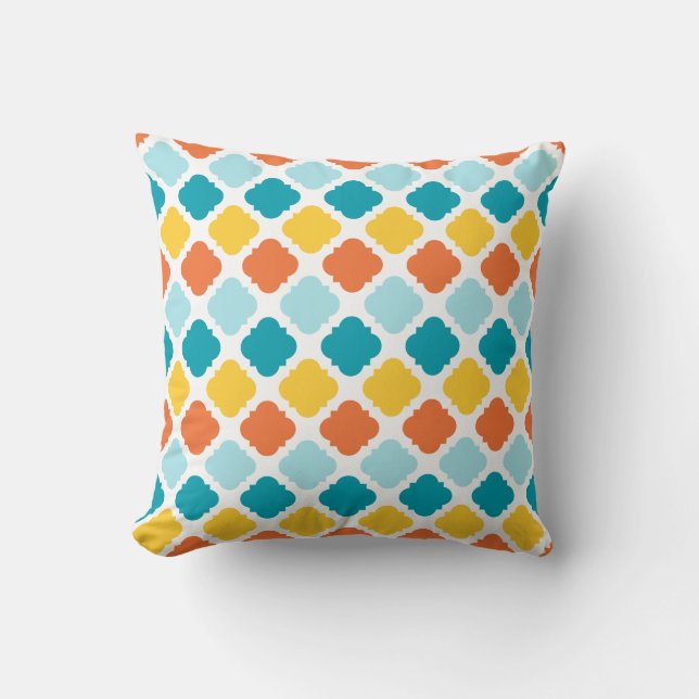 Summer Carnival Pattern Throw Pillow (Front)