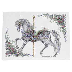 Summer Carousel Horse Drawing Gift Bag