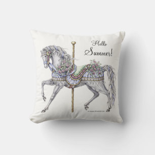 Summer Carousel Horse Pillow