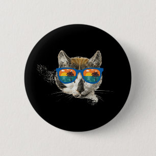 Summer Cat  Funny Cat 2 Inch Round Button