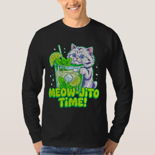 Summer Cat Meow-Jito Time - Funny Tropical Feline T-Shirt