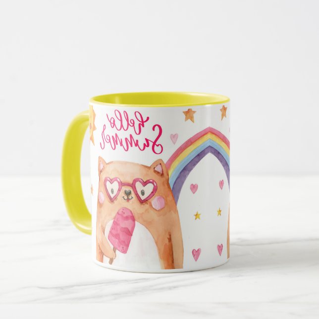 Summer Cat Mug (Front Left)