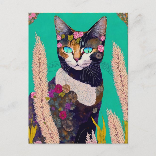 Summer Cat, Postcrossing Postcard (Front)