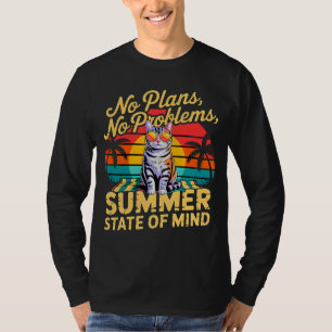 Summer Cat Retro - Funny No Plans Cat Lover Gift T-Shirt