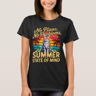 Summer Cat Women's Retro T-Shirt No Plans