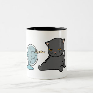 summer cats design infront of fan dogs design Two-Tone coffee mug