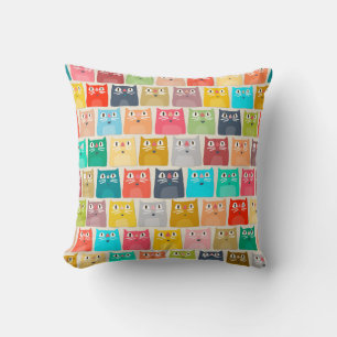 summer cats throw pillow
