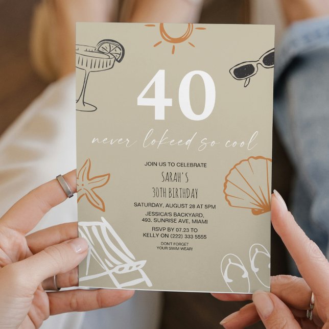 Summer Celebration 40th Birthday Party  Invitation (Creator Uploaded)