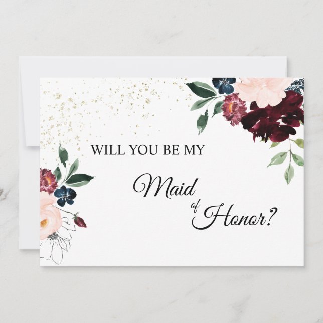 Summer Celebration Maid of Honour Proposal Card (Front)