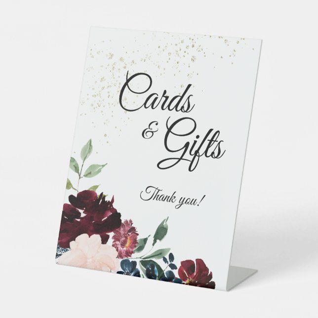 Summer Celebration Wedding Cards and Gifts Pedestal Sign (Front)