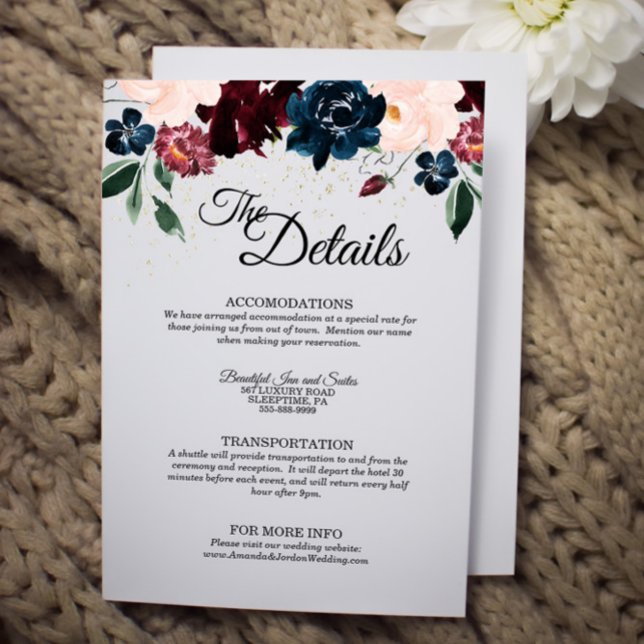 Summer Celebration Wedding Details Enclosure Card (Creator Uploaded)